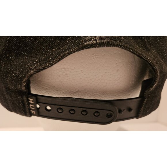 Thrasher HUF Worldwide Snapback Hat Blaxk Denim Y2K Skater 100% Cotton USA - Picture 5 of 10